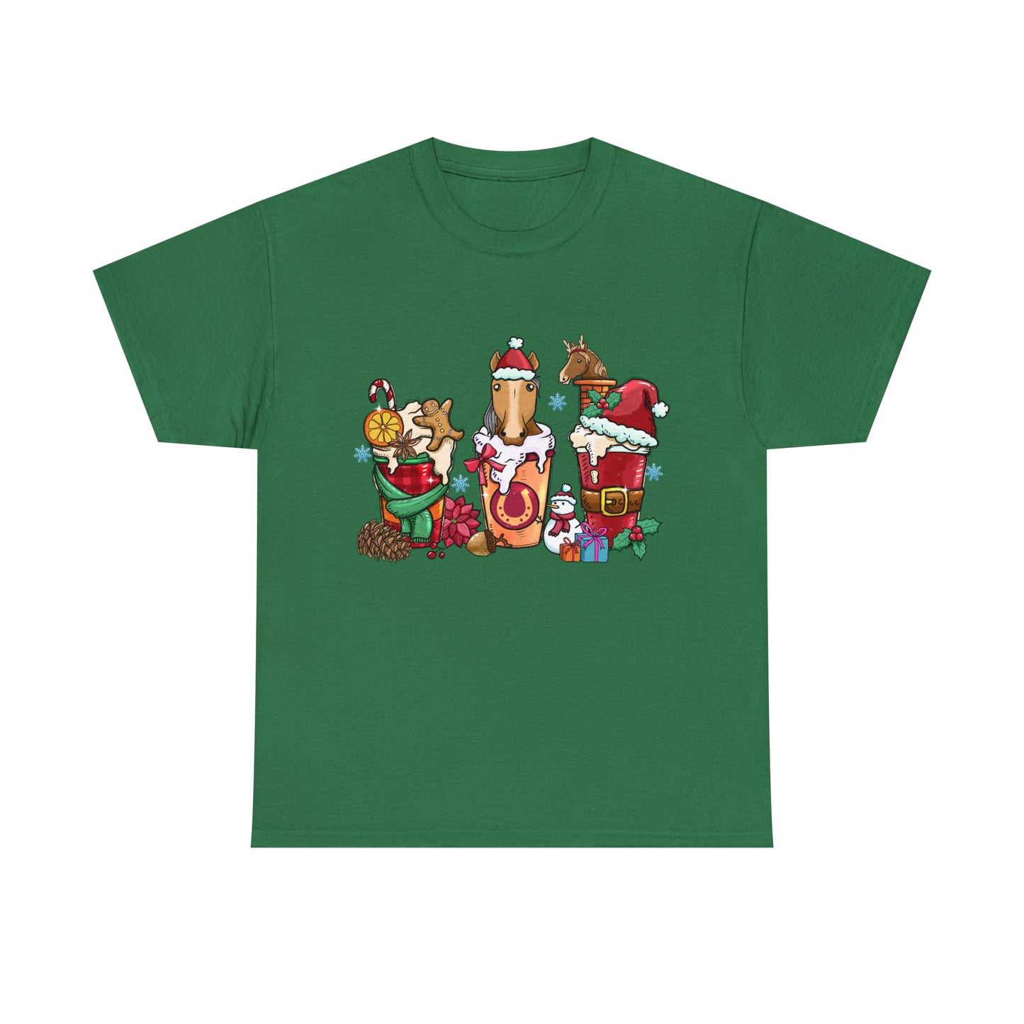 Horse Christmas Latte Short Sleeve Tee