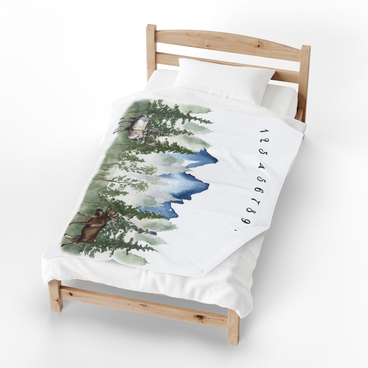 Mountain Wildlife Moose Milestone Velveteen Plush Blanket