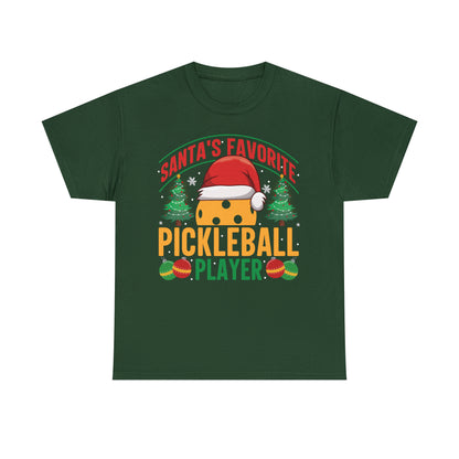 Santa's Favorite Pickleball Player Christmas Short Sleeve Tee