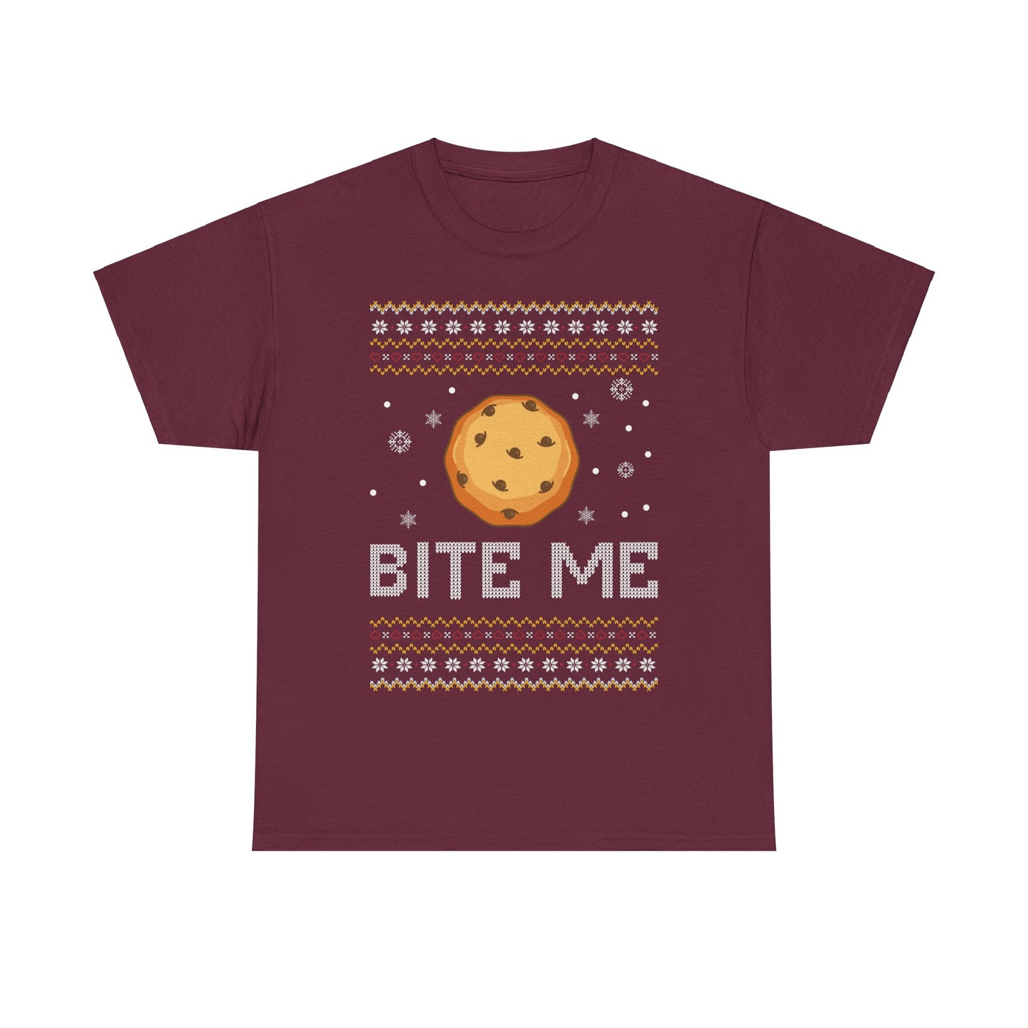 Cookie Bite Me Christmas Ugly Sweater Short Sleeve Tee