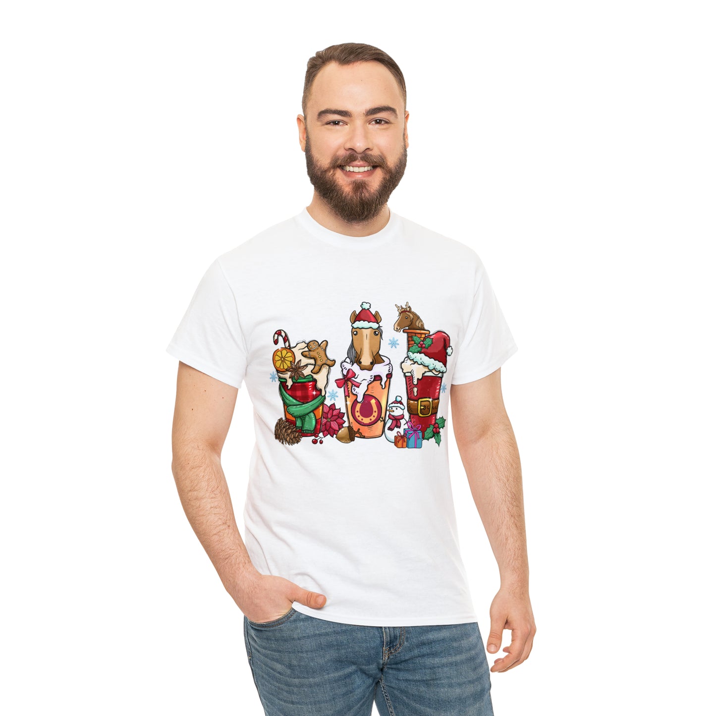 Horse Christmas Latte Short Sleeve Tee