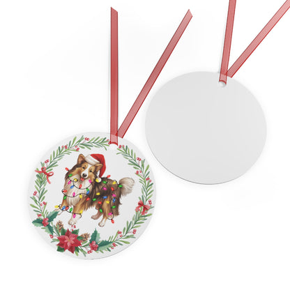 Shetland Sheepdog Dog in Lights Ornament