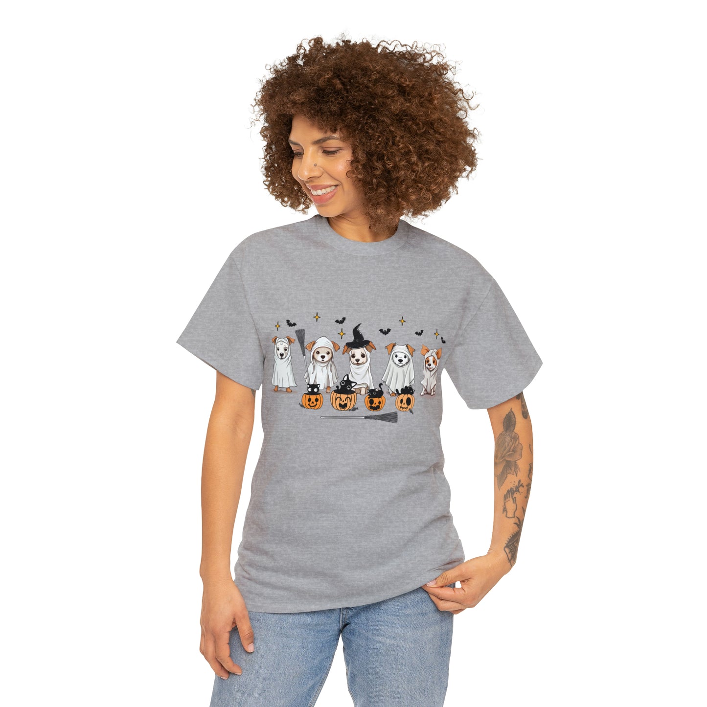 Puppy Ghosts Halloween Short Sleeve Tee