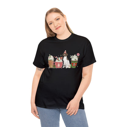 Pointer Dog Latte Christmas Short Sleeve Tee