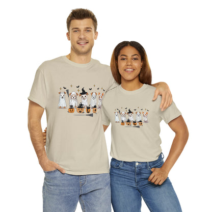 Puppy Ghosts Halloween Short Sleeve Tee