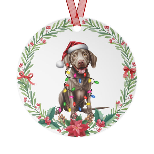 Weimaraner Dog in Lights Ornament