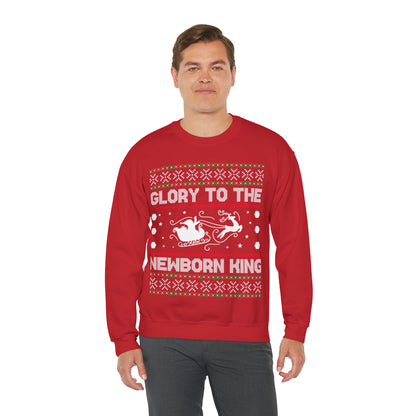 Glory to the Newborn King Christmas Ugly Sweater Sweatshirt