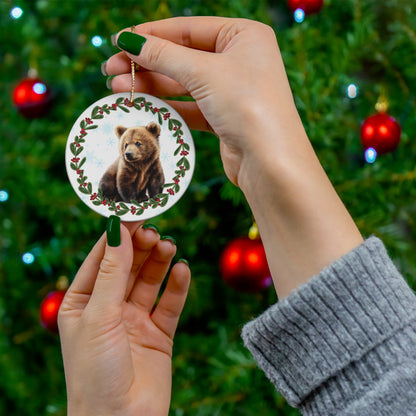 Bear Christmas Ceramic Ornament