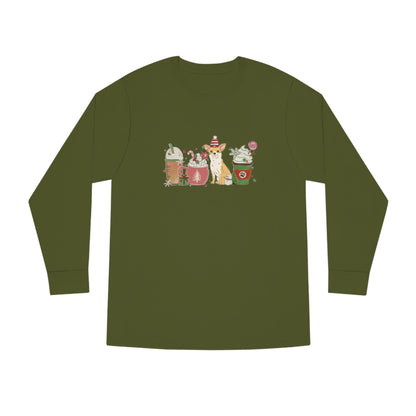 Chihuahua Dog Latte Christmas Long Sleeve Tee