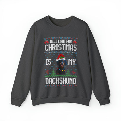 All I Want For Christmas is My Dachshund Dog Ugly Sweater Sweatshirt