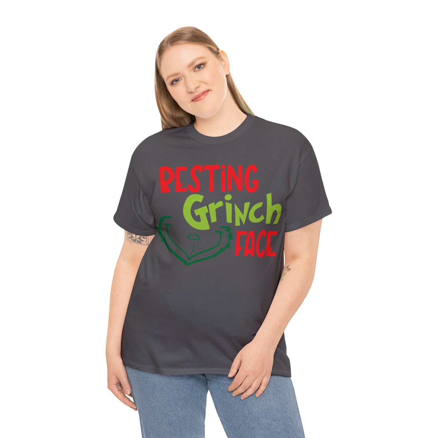 Resting Grinch Face Christmas Short Sleeve Tee