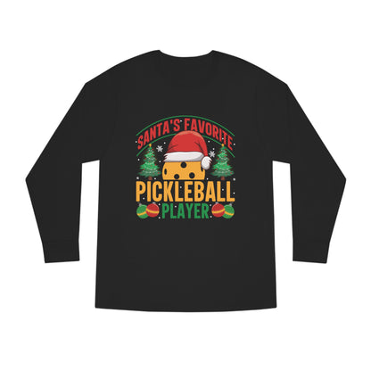 Santa's Favorite Pickleball Player Christmas Long Sleeve T-Shirt