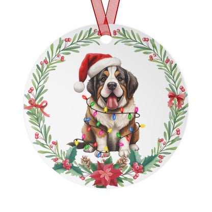 Saint Bernard Dog in Lights Ornament