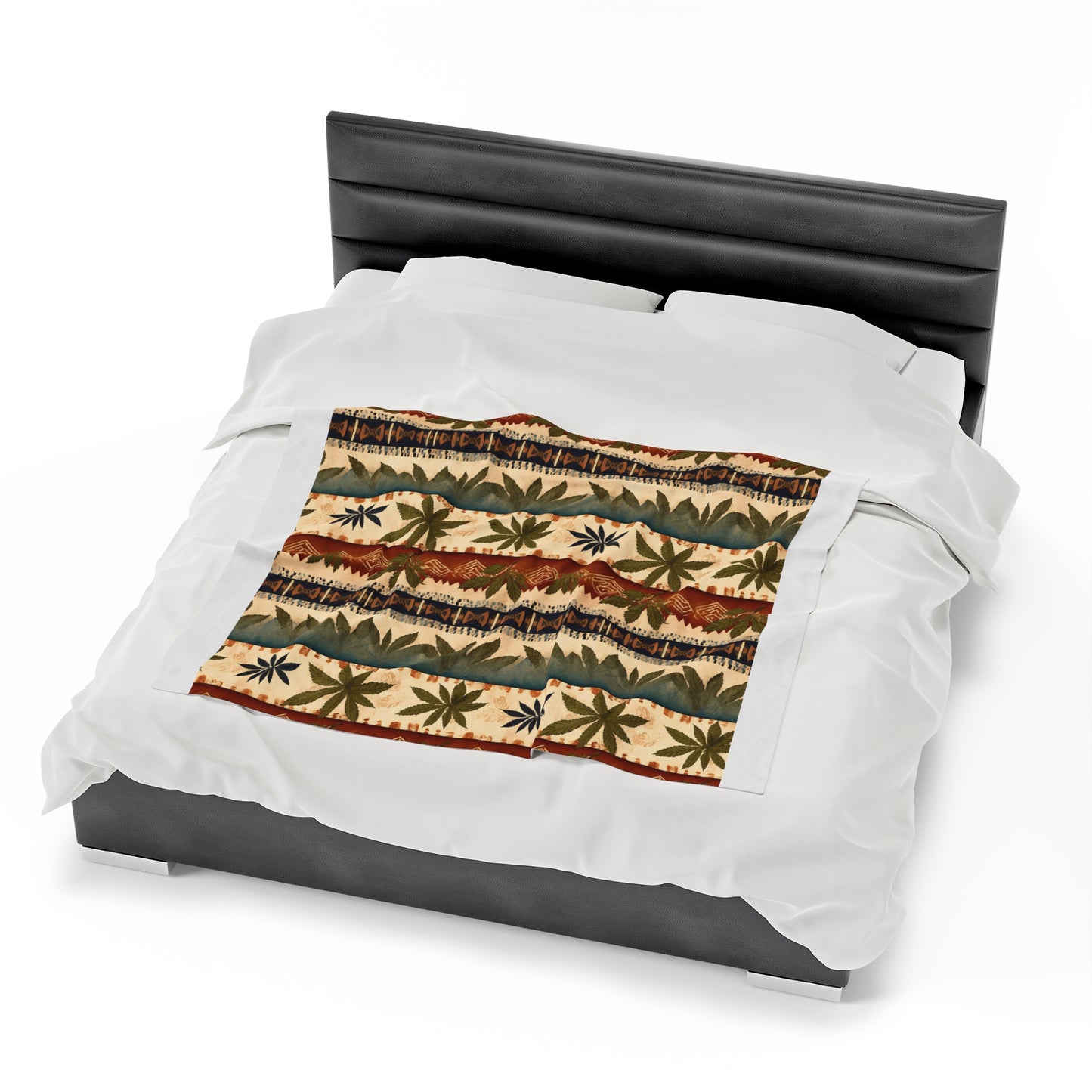 Marijuana Leaf with Stripes Blanket