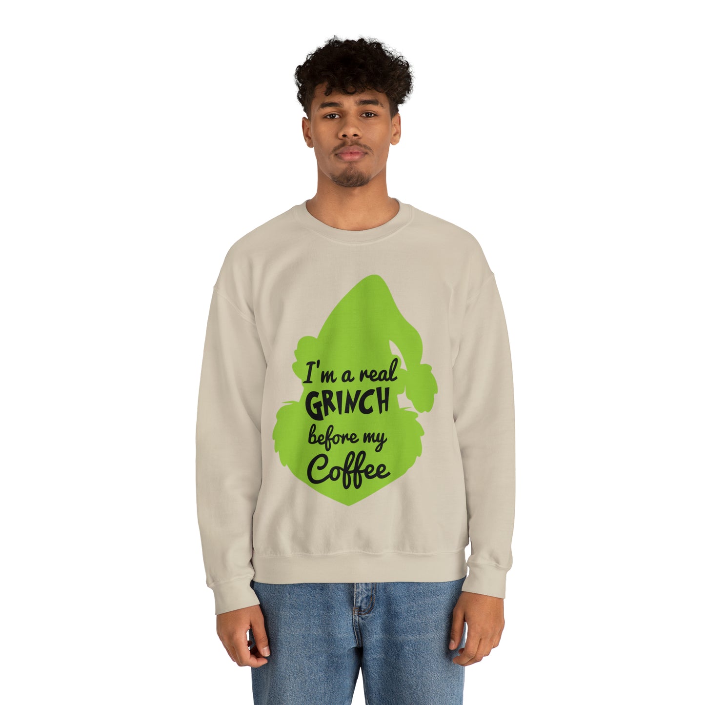 I'm a Real Grinch Before My Coffee Christmas Sweatshirt