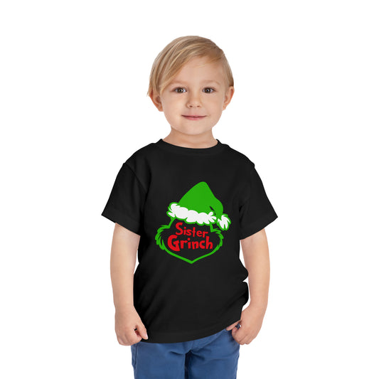 Sister Grinch Christmas Toddler Short Sleeve Tee