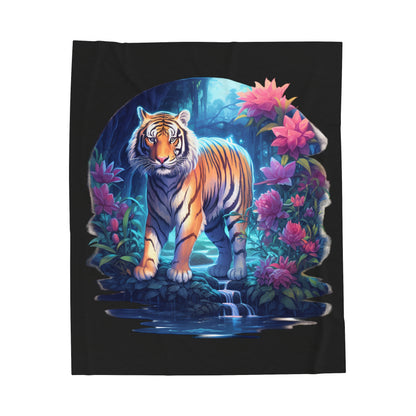 Tiger by Water Blanket