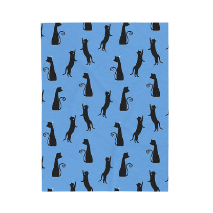 Black Cats on Blue Blanket