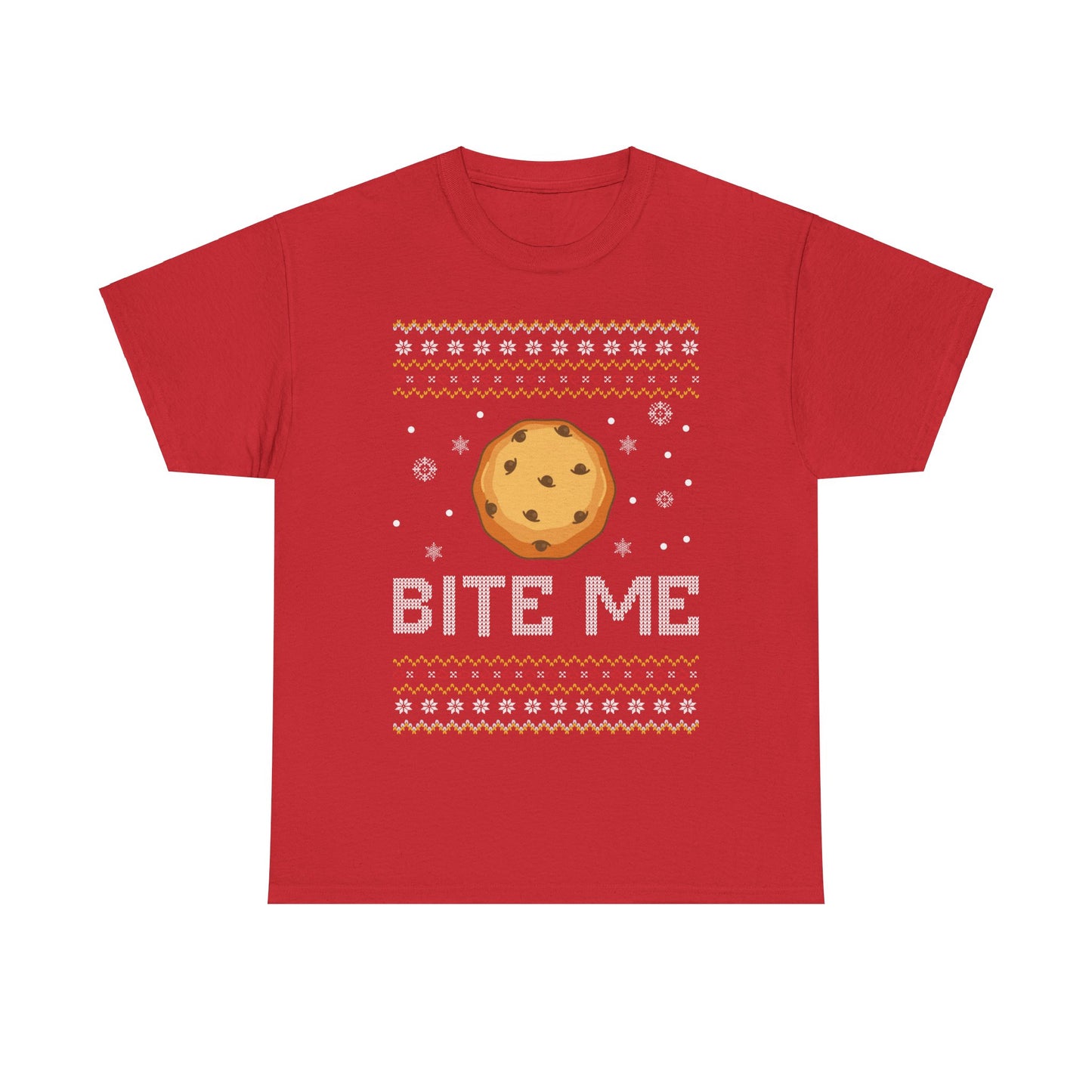 Cookie Bite Me Christmas Ugly Sweater Short Sleeve Tee