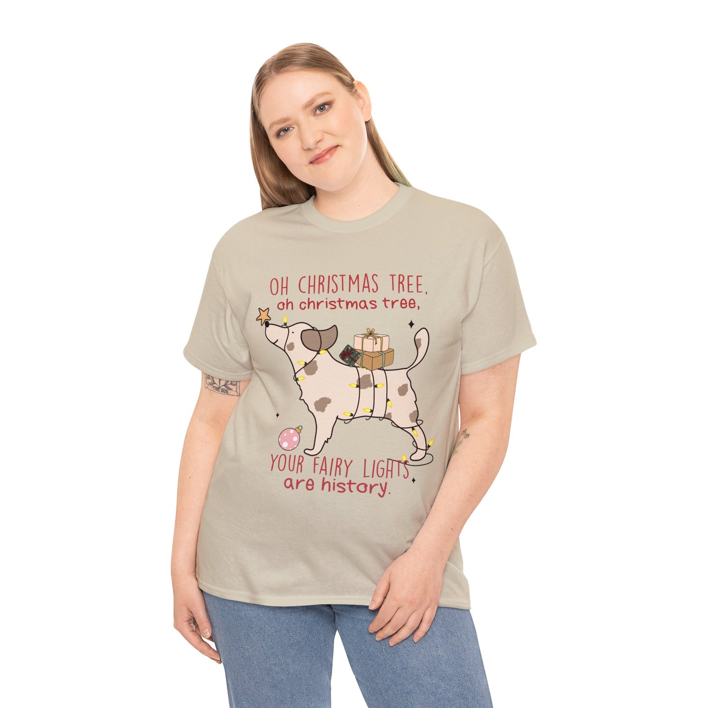 Oh Christmas Tree Your Fairy Lights Are History Dog Short Sleeve Tee