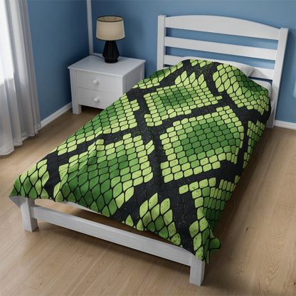 Green Snake Skin Pattern Blanket