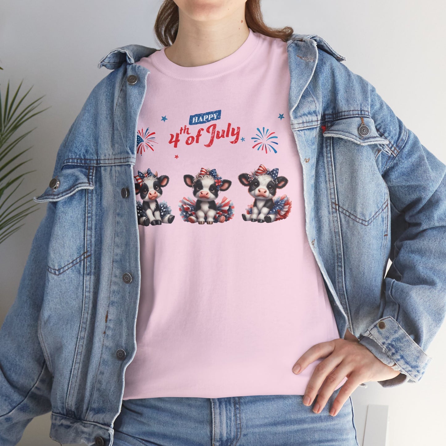4th of July Cows in Tutus Short Sleeve Tshirt
