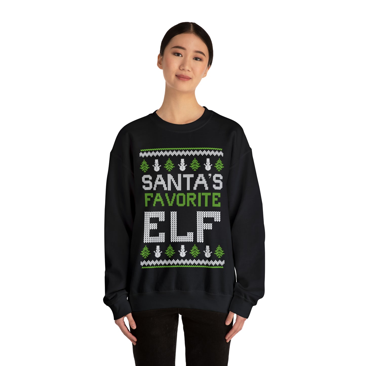 Santa's Favorite Elf Ugly Christmas Sweater Sweatshirt