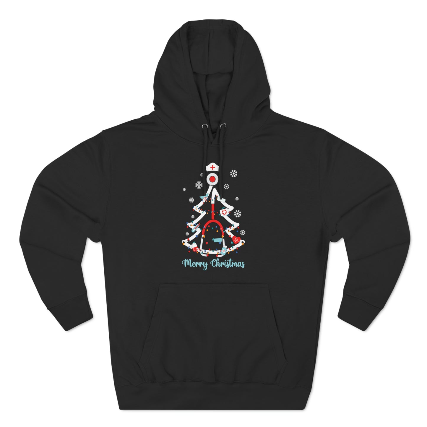 Merry Christmas Stethoscope Christmas Tree Medical Nurse Pullover Hoodie