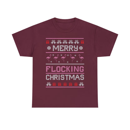 Merry Flocking Christmas Ugly Christmas Sweater Short Sleeve Tee