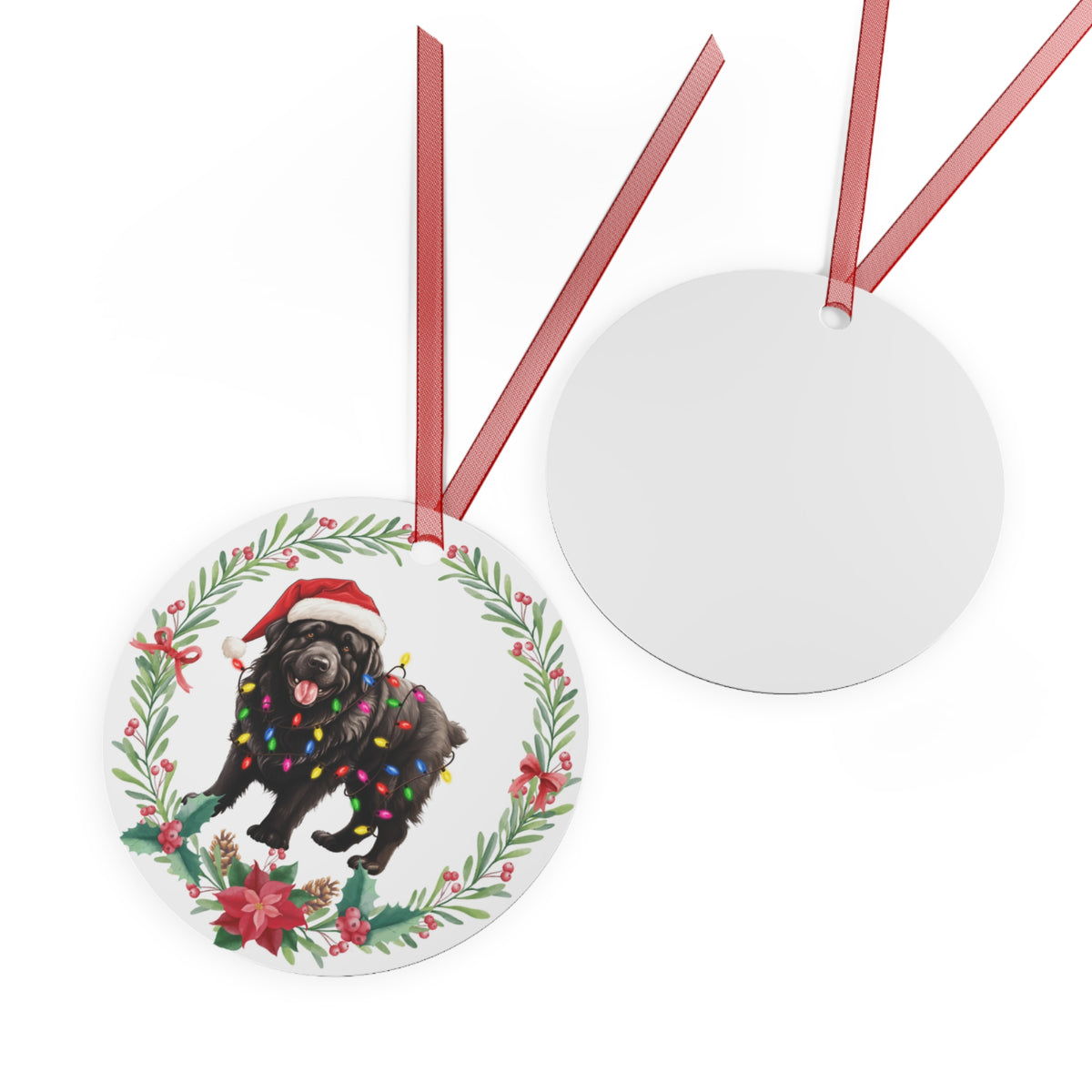 Newfoundland Dog in Lights Ornament