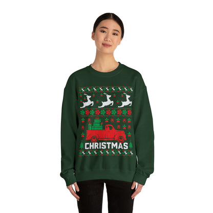 Red Merry Christmas Truck Ugly Sweater Sweatshirt