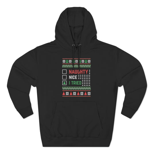 I Tried Christmas Ugly Sweater Pullover Hoodie