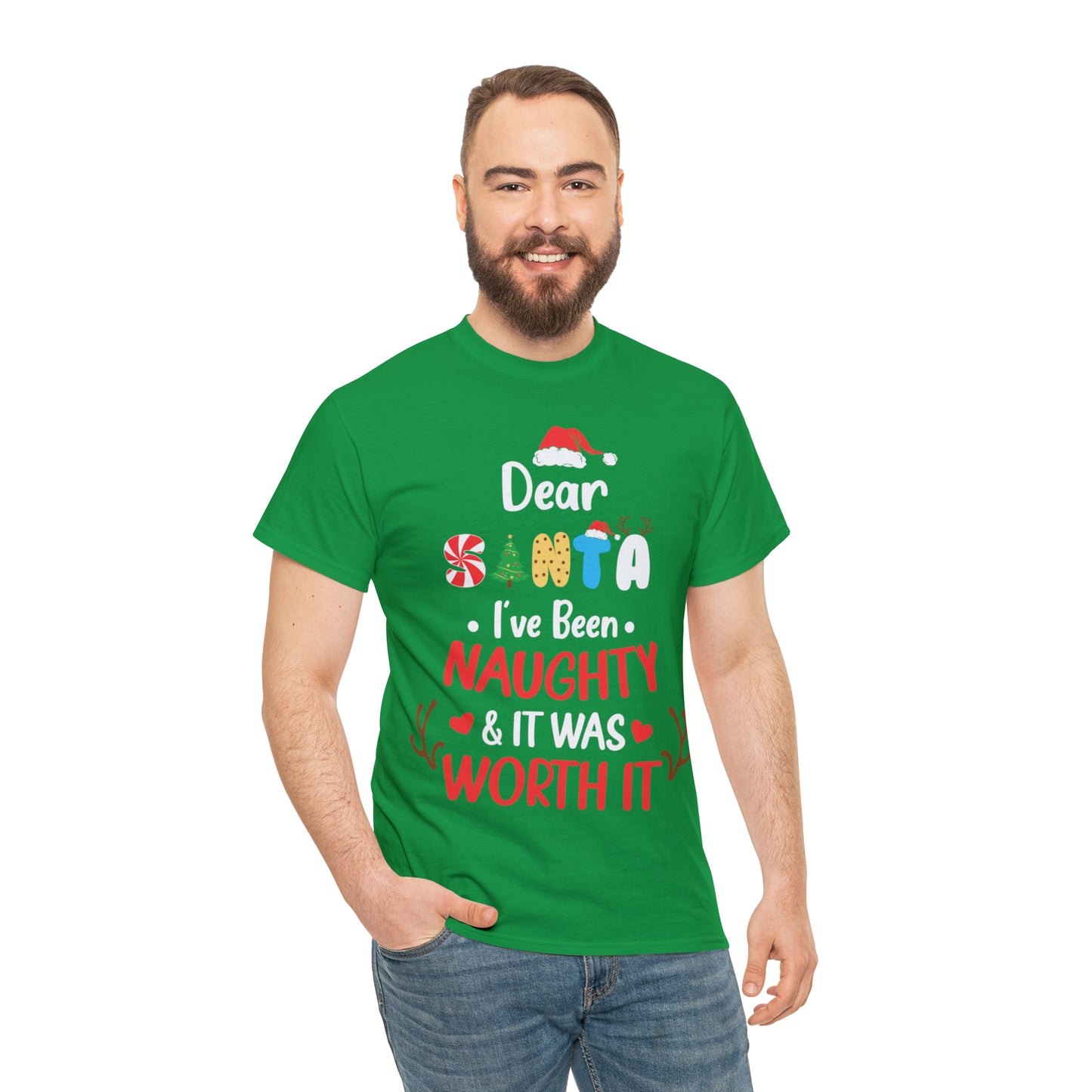 Dear Santa I've Been Naughty & It Was Worth It Christmas Short Sleeve Tee