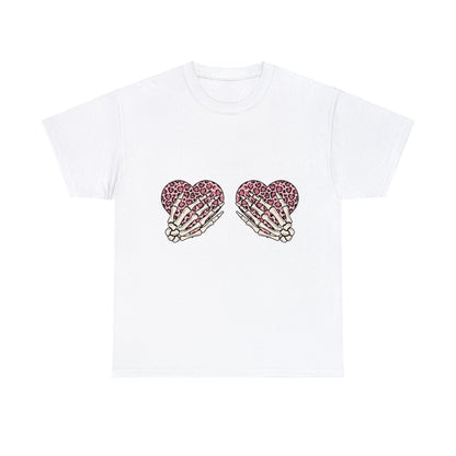 Skeleton Hand on Hearts Valentine Short Sleeve Tee