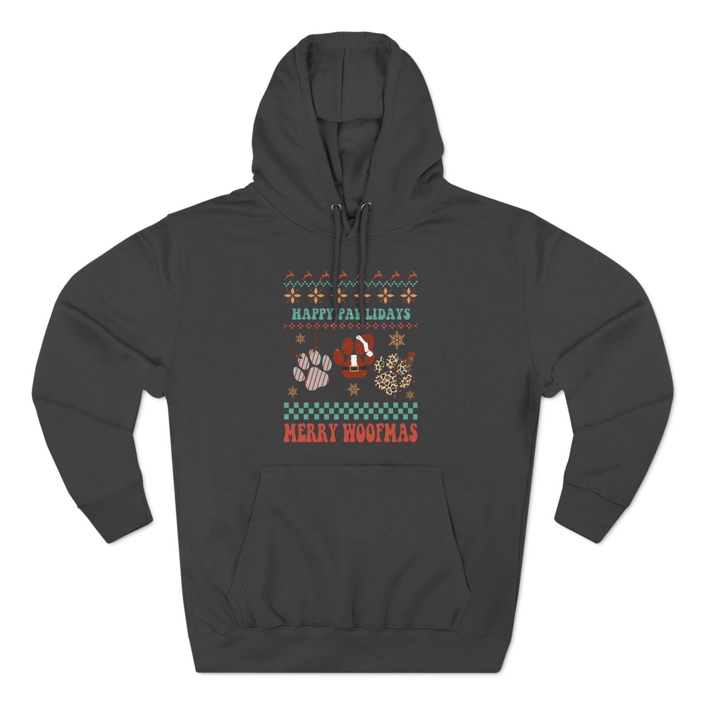 Happy Pawlidays Merry Woofmas Christmas Ugly Sweater Pullover Hoodie