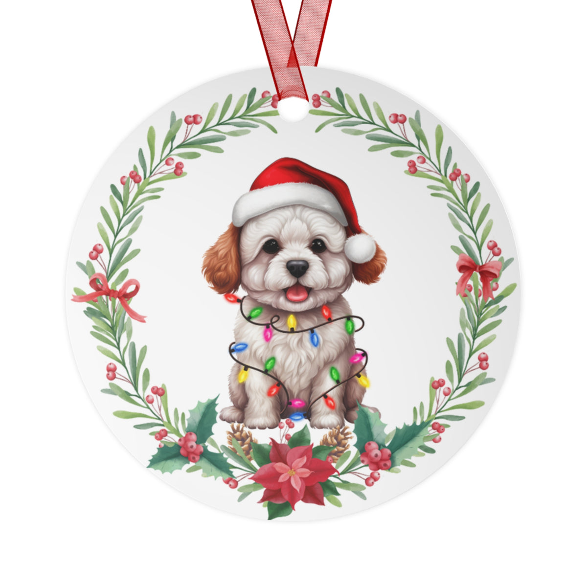 Bichon Frise Dog in Lights Ornament