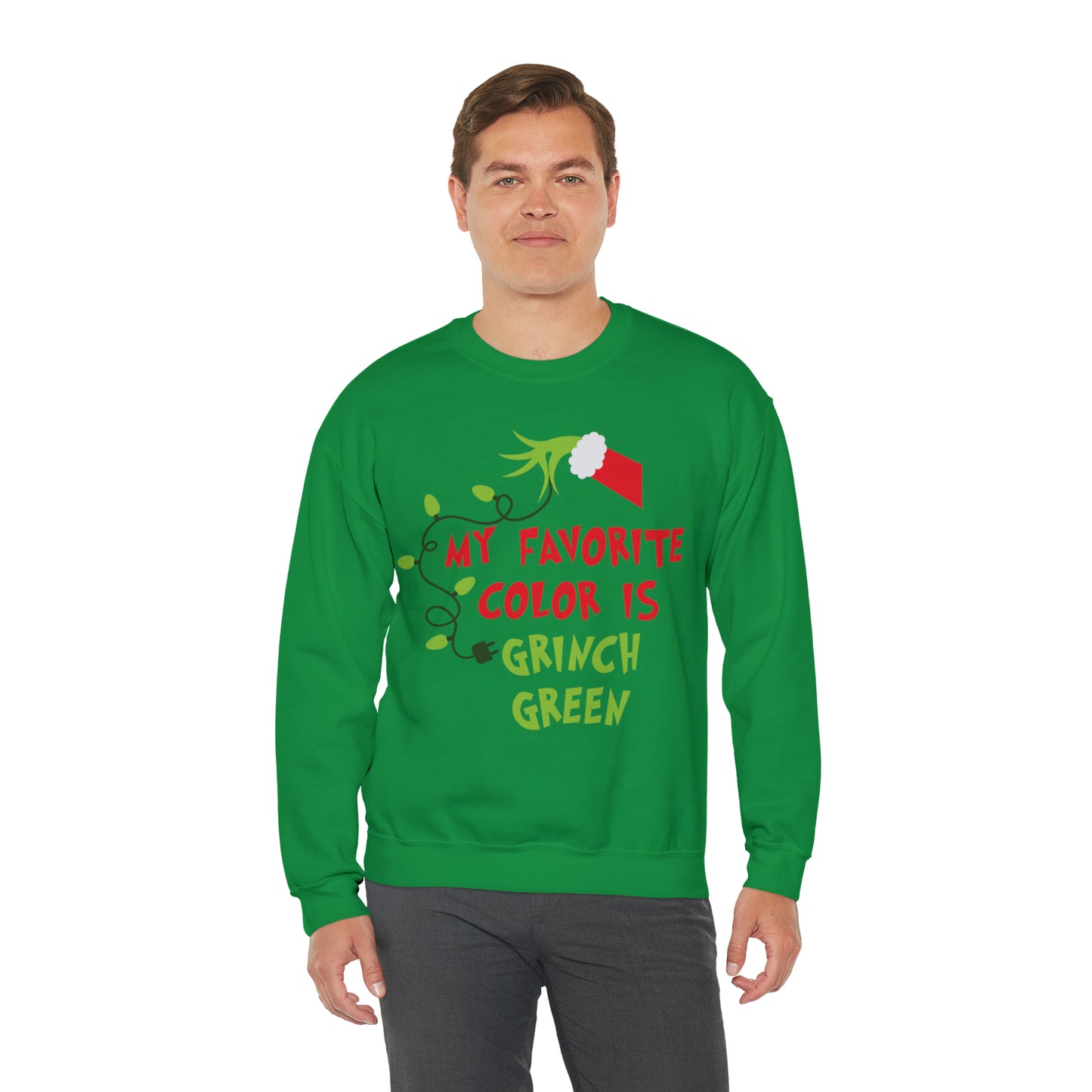 My Favorite Color is Grinch Green Christmas Sweatshirt