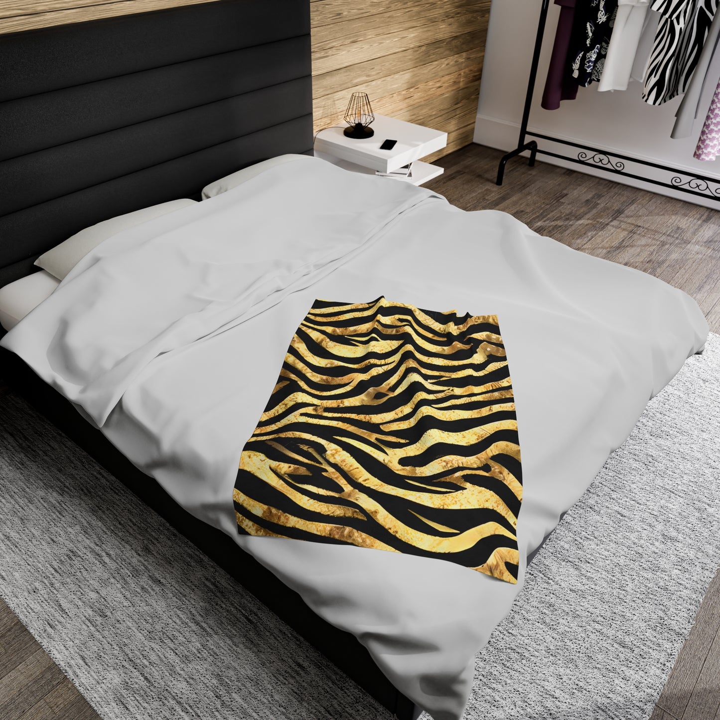 Gold Zebra Print Blanket