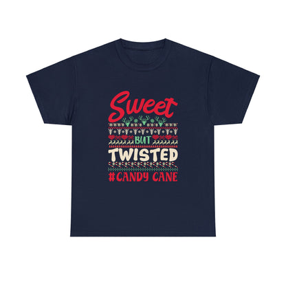 Sweet But Twisted #Candy Cane Christmas Ugly Sweater Short Sleeve Tee