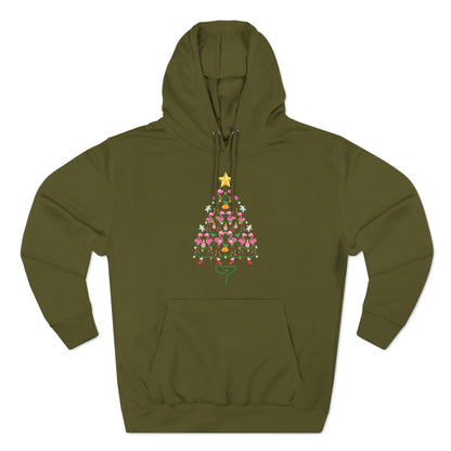 Flamingo Christmas Tree Christmas Pullover Hoodie