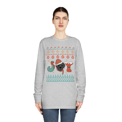 Joy Labrador Dog Christmas Ugly Sweater Long Sleeve Tee