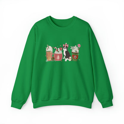 Boston Terrier Dog Latte Christmas Sweatshirt