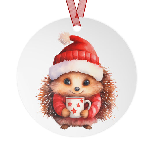 Hedgehog with Coffee Ornament