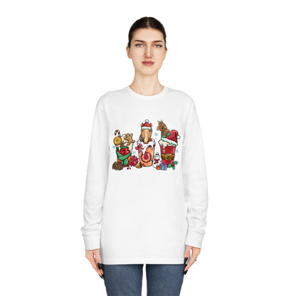 Horse Christmas Latte Long Sleeve Tee