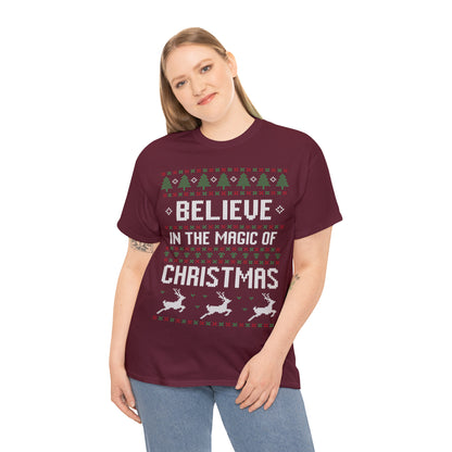 Believe in the Magic of Christmas Ugly Sweater Short Sleeve Tee