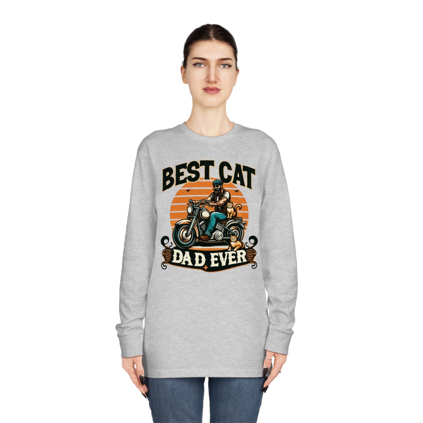 Best Motorcycle Cat Dad Ever Long Sleeve T-shirt