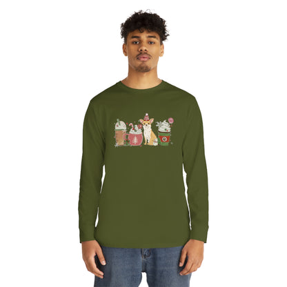 Chihuahua Dog Latte Christmas Long Sleeve Tee