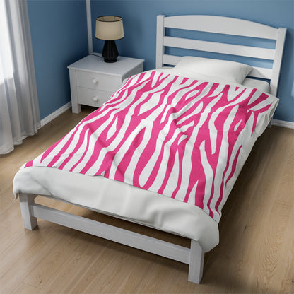 Pink Zebra Pattern Blanket