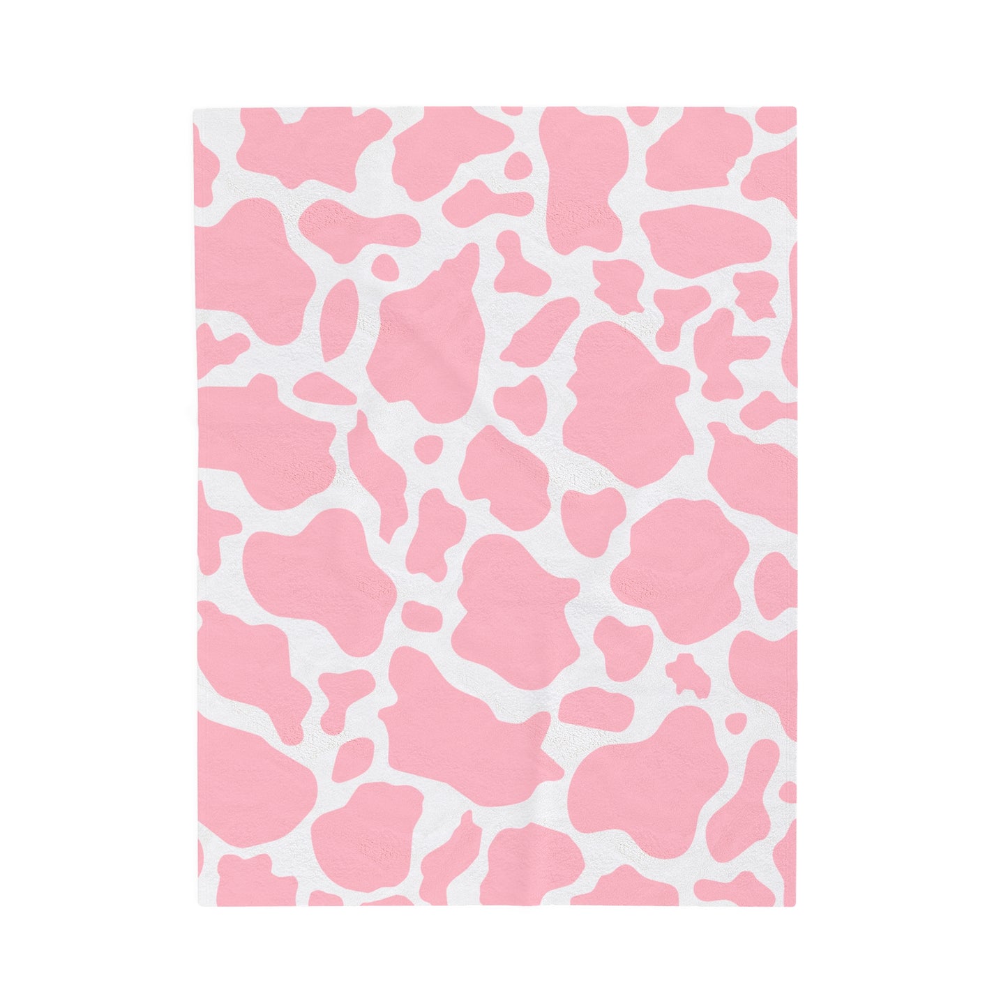 Pink Cow Print Plush Blanket