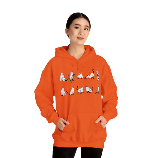 Ghost Cats Halloween Pullover Hoodie